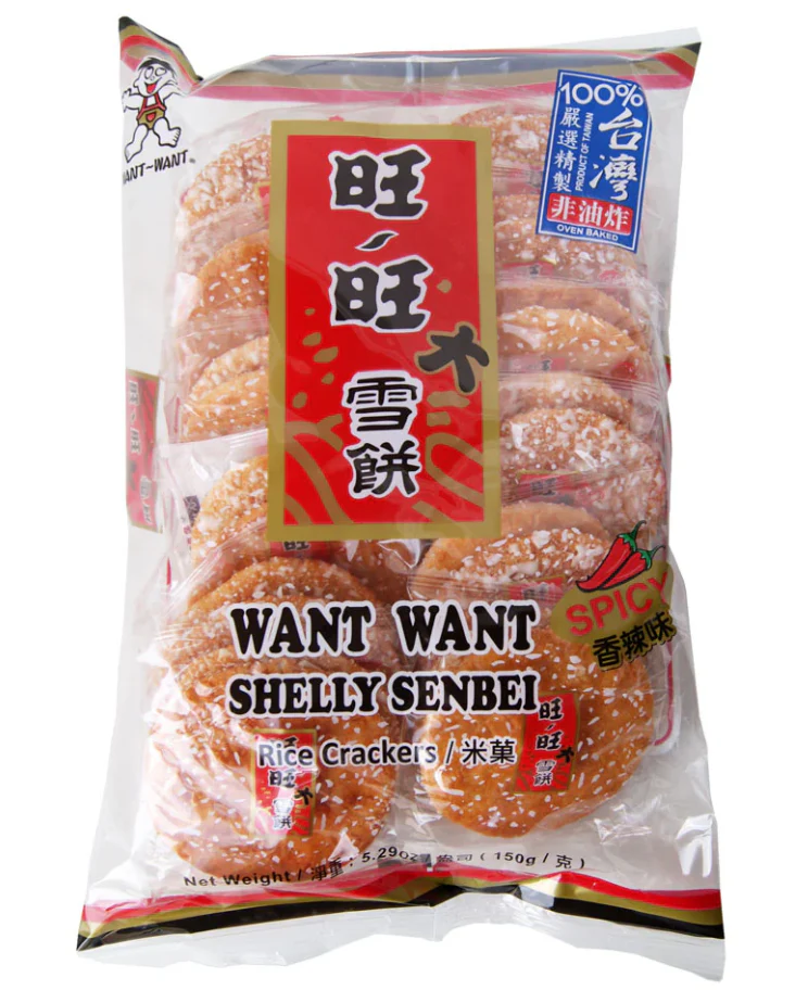 Want-Want Shelly Senbei Spicy Rice Crackers 150g (Best Before: 01-12-2026)
